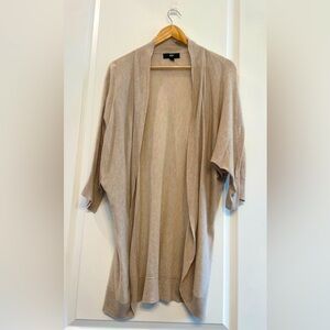 Mossimo Cardigan Sweater Womens Size L Tan Light Knit Open Front Long Sleeve